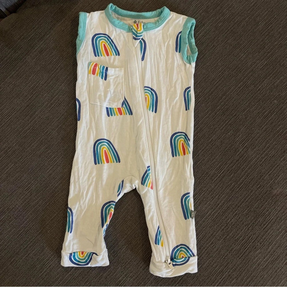Kyte BABY Sleeveless Romper Jade Rainbow - Picture 1 of 3
